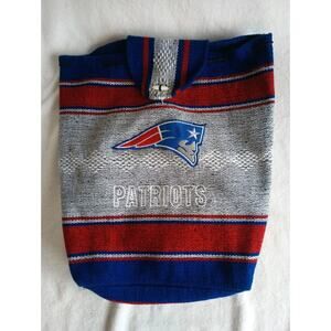 New England Patriots Woven Drawstring Backpack With Embroidered Patriots Logo